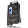 HAFEID portafoglio uomo slim - porta carte di credito schermato - portacarte di credito - portatessere smart - porta tessere donna - RFID blocking wallet carbon nero