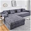 uyeoco Copridivano Elasticizzato Fodera per Divano con Penisola Destra/Sinistra per 1/2/3/4 Posti Copertura Divano, Sofa Mobili Protettore Copertura (Color : I, Size : 1 posti (90-140cm))