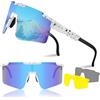 Sunwuun Occhiali da ciclismo, occhiali veloci con 2 lenti intercambiabili, occhiali da sole polarizzati UV400, occhiali protettivi per corsa Glof sci all'aperto