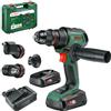 Bosch trapano-avvitatore batteria AdvancedDrill 18V-80 QuickSnap (foratura/avvitamento; testa ad angolo/eccentrica e portabit magnetico; impugnatura suppl.; batt. e caricabatt.)