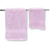 LARA MORADA - Set Asciugamani Bagno Viso E Bidet, 1+1 in Spugna, Tinta Unita, 1 Asciugamano Viso + 1 Asciugamano Ospite, in Morbida Spugna IDROFILA, 100% Cotone 100%, Rosa