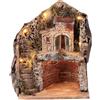 Holyart Capanna presepe Napoletano con Borgo 6 cm 35x25x20 cm