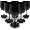 DOJA Barcelona | Bicchieri Plastica Rigida Vino | Nero | 300ml | 6 pz | Bicchiere Vino Plastica | 170,3 x 78 x 3mm | Bicchieri Vino Policarbonato | Bicchieri Degustazione Vino Plastica Riutilizzabili