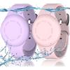 R-fun Braccialetti Impermeabili per Bambini, Compatibili con Apple Air Tag Tracker con Silicone Morbido, Custodia Anti-smarrimento per Bambini,Rosa/Viola Chiaro
