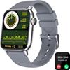 EBUYFIRE Smartwatch Uomo Donna con Effettua o Risposta Chiamate,1.85 smartwatch che risponde ai messaggi, Impermeabile IP68, Smart Watch con Monitoraggio del SpO2/Sonno/Contapassi per IOS/Android (Grigio)