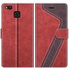 MOBESV Custodia per Huawei P9 Lite, Cover a Libro Magnetica Custodia in pelle Per Huawei P9 Lite, Elegante Rosso