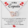 Bramart Collana Donna A Mia Cognata Ti voglio un Mondo di Bene Finitura Argento, Oro Idee Regali per lei Compleanno, Natale - Cofanetto con DEDICA incluso (A Mia Cognata)