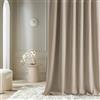 ROOM99 Tenda con nastro arricciato, Aura, 180 x 260 cm, larghezza x altezza, oscurante, decorativa, moderna, per soggiorno, camera da letto, beige, 1 pezzo