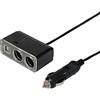 TURBOCAR - Caricatore accendisigari - Multipresa accendisigari - Con doppia porta USB e 2 porte 12V + 2 porte USB 5V 1000mA - Lunghezza: 1,25m - Permette di ricaricare più dispositivi