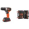 BLACK+DECKER BCD001C1-QW Trapano Avvitatore a batteria 18 V, 1 batteria 18V - 1.5Ah & Set Titanium Punte TrapanoPer Forare E Avvitare, 109 Pezzi, Nero - A7200-XJ