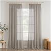MIULEE Tende Trasparenti Tende per Interni con Nastro Arricciato 2 Pannelli per Finestre Camera da letto Soggiorno Casa Moderna 140X225 CM Grigio Scuro