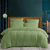Luofanfei Copripiumino invernale 220 x 240 caldo flanella al tatto cashmere, in morbido velluto verde con cerniera, biancheria da letto matrimoniale con 2 federe 65 x 65 cm