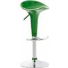 CLP Sgabello Design Saddle In Plastica I Sgabello Penisola Cucina Con Poggiapiedi I Sgabello Girevole Regolabile Alt. 60-81 CM, Colore:verde