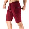 BROKIG - Pantaloncini sportivi da uomo, con tasche laterali con zip, per sport, corsa e allenamento Borgogna M