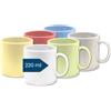 Spoddy Tazza da caffè in plastica (set da 6 tazze, piccola, colorata, 220 ml), in plastica con manico per campeggio, per bambini e anziani (riutilizzabili, senza BPA, lavabile in lavastoviglie, per forno a