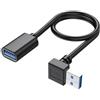 YSJJZRL Cavo di prolunga USB 3.0 da 90 gradi Dritto/Su/Giù/Sinistra/Angolo destro Cavo di prolunga USB da maschio a femmina (2M,Su)