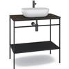 MADERO Mobile bagno da terra con lavabo L 80 x H 92 x P 45.5 cm nero per vasca centrale Outline