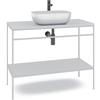 MADERO Mobile bagno da terra con lavabo L 100 x H 92 x P 45.5 cm bianco per vasca centrale Outline