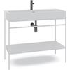 MADERO Mobile bagno da terra con lavabo L 100 x H 89 x P 45.5 cm bianco per vasca centrale Outline