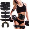Jenylu 5 Pezzo EMS Elettrostimolatore Muscolare, Elettrostimolatore Addominali, Hip Trainer Glutei, 6 modalità di Allenamento e 10 Livelli di Intensità per Addome/Braccio/Gambe/Glutei, Unisex