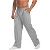 Deyeek Pantaloni da jogging da uomo, leggeri, per il tempo libero, con tasche e coulisse, grigio chiaro, S