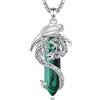 EUDORA Harmony Ball Collana con Drago Malachite per Donna Uomo, Prisma Esagonale Amuleto di Energia di Cristallo Placcato Argento Rame Drago Ciondolo Gioielli Regalo per Moglie Marito, 22+24