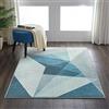 ASIinnsy Tappeto Salotto Moderno Geometrico Astratto Tappeto Soggiorno Pelo Corto Blu Morbido Antiscivolo Tappeti Salotto Grandi Camera da Letto Grigio Home Decor (80 x 120 cm, Grigio Blu)
