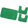 emmevi Tappeto Bagno Parure Soffice Antiscivolo Assorbente Lavabile Moderno MOD.Moorea 8 Set 3 Pezzi Verde