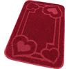 emmevi Tappeto Bagno Soffice Antiscivolo Assorbente Moderno Camera Letto MOD.Moorea 8 Set 3 Pezzi Rosso