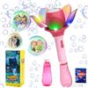 DAOUZL Fiore di Loto Pistola a Bolle, Pistola Bolle di Sapone Bambini 10000+ Bolle/Minuto, Sparabolle di Sapone Bambini Automatico con 120ml Soluzione di Bolla e 8x 10ml Bolla Bottiglia di Ricarica
