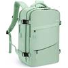 HOMIEE Zaino da Viaggio 32L Grande Zaino Easyjet 45x36x20 Zaino Porta PC 15.6 pollici con Caricatore USB Zaino Impermeabile Antifurto Unisex Viaggio Scuola Lavoro Affari, Verde