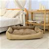 Odolplusz Cuccia per cani, con cuscino reversibile, fodera rimovibile e lavabile, imbottitura in 100% spugna poliuretanica delicata sulla pelle, 100 x 70 cm (beige)