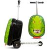 FLYTE, valigia pieghevole monopattino per bambini, rigida, con ruote, 2 in 1, 18 pollici (45,7 cm), capacità 25 litri, Darwin il Dino