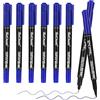 Jeffdad 6 pennarelli marcatori permanenti fini, 0,5/1,0 mm doppia punta, marcatore permanente nero impermeabile, pennarelli a feltro con punta fine, marcatore permanente sottile per vetro, pietra