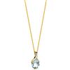 OROVI Collana Donna Oro Giallo 14KT Girocollo con Topazio Azzurro Naturale blu a goccia 45 cm, gioiello anallergico confezionato in un elegante astuccio portagioie