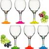 PLATINUX Bicchieri colorati in vetro da vino con manico colorato, 220 ml, set da 6 pezzi, bicchieri da vino bianco