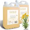 GPQ - Gel/Shampoo 2 in 1 GOLD 5 L | 2 Taniche | 94% NATURAL ORIGIN | Refill dosatore con Balsamo senza Parabeni | Hotel, B&B, Casa Vacanze, Campeggio, Crociera, Palestra... | Fabbricato nell'UE