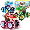 JOYIN 3 Pezzi Monster Truck Giocattolo, Macchinine per Bambini 1 2 3+ Anni, Macchinine Luminose Attivate dal Movimento per i più piccoli, Monster Treads Ruote Fulminee, Regalo per Bambini 1 2 3 4 Anni