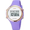 FeiWen Donna e Bambini Outdoor Sportivi Orologio Impermeabili LED Elettronico Plastica Cassa e Gomma Banda Digitali Orologi da Polso (Viola)