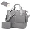 KONO Borsa da viaggio Duffel Bag 32L resistente all'acqua con scomparto per scarpe Beauty case Tracolla staccabile Borsa da viaggio leggera Borsa per bagagli Borsa da weekend (Grigio)