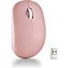 NGS Fog Pro Pink - Mouse Wireless, Mouse Ottico da 1000 DPI, Interfaccia Nano USB, Pulsanti Silenziosi, 2 Pulsanti e Rotella di Scorrimento, Plug and Play, Ambidestro, Colore Rosa