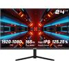 ELISALADYSTORE Gaming Monitor 24 Pollici, Fast IPS Schermo PC, 165Hz, 1Ms, 1080P FHD 1920X1080