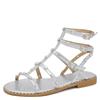 IF Fashion Scarpe Sandali Gladiatore Stivali Estivi da Donna Con Borchie Pelle Sintetica YE-701 argento N.39