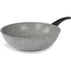 FLONAL SPA FLONAL wok in alluminio antiaderente 32cm, adatta a tutti i fuochi inclusa induzione, effetto pietra