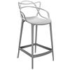 Kartell Masters Stool Sgabello, Tecnopolimero termoplastico Riciclato con Carica Minerale e Trattamento Soft-Touch, Grigio, H. 65, Opaco