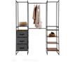 Avilia Mobile Estensibile Modulare a 6 Moduli, con 3 Cassetti e 4 Ripiani - Armadio Salvaspazio e Personalizzabile per Camera e Salone, 180x46.5x198cm, Nero
