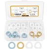 VIGRUE Set di 105 anelli FitschenRinge Set, rondelle porta Ø10,20 x 15 x 1 mm/Ø10,20 x 15 x 2 mm/Ø10,20 x 15,8 x 1,8 mm, ottone massiccio, zincato, plastica