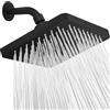 SparkPod Soffione doccia fisso, pioggia ad alta pressione, look moderno di lusso, facile installazione senza attrezzi, ricambio perfetto per il soffione doccia del bagno (quadrato 20 cm, nero