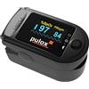 Pulox Pulsossimetro Pulox PO-200 Set Nero - Misurazione della saturazione di ossigeno, polso e PI sul dito - Kit di accessori completo incluso