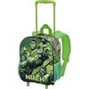 Marvel Hulk Destroyer-Zaino 3D con Ruote Piccolo, Verde, 26 x 34 cm, Capacità 12.5 L